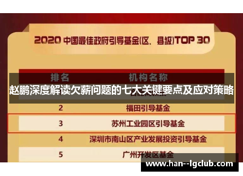 赵鹏深度解读欠薪问题的七大关键要点及应对策略